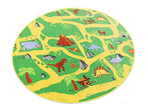 Dinosaurier HEVO® Teppich | Spielteppich | Kinderteppich 160 cm Ø Rund Oeko-Tex 100