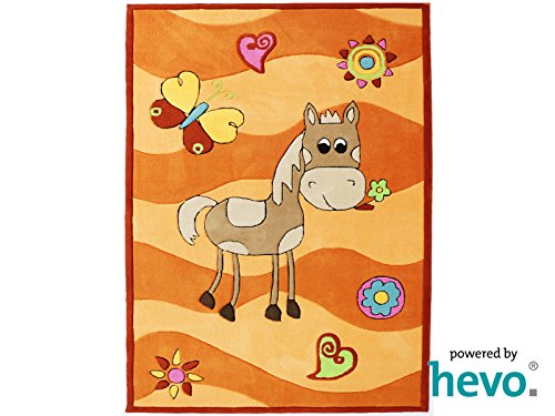 Penny das Pony orange HEVO® Handtuft Teppich | Kinderteppich | Spielteppich 90x150 cm Öko Tex 100 - 2
